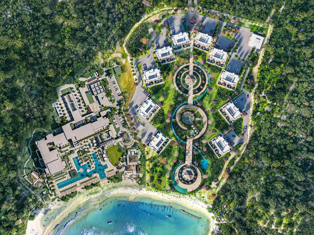 La Sagesse residences, Grenada Aerial project imagery of La Sagesse residences in Grenada