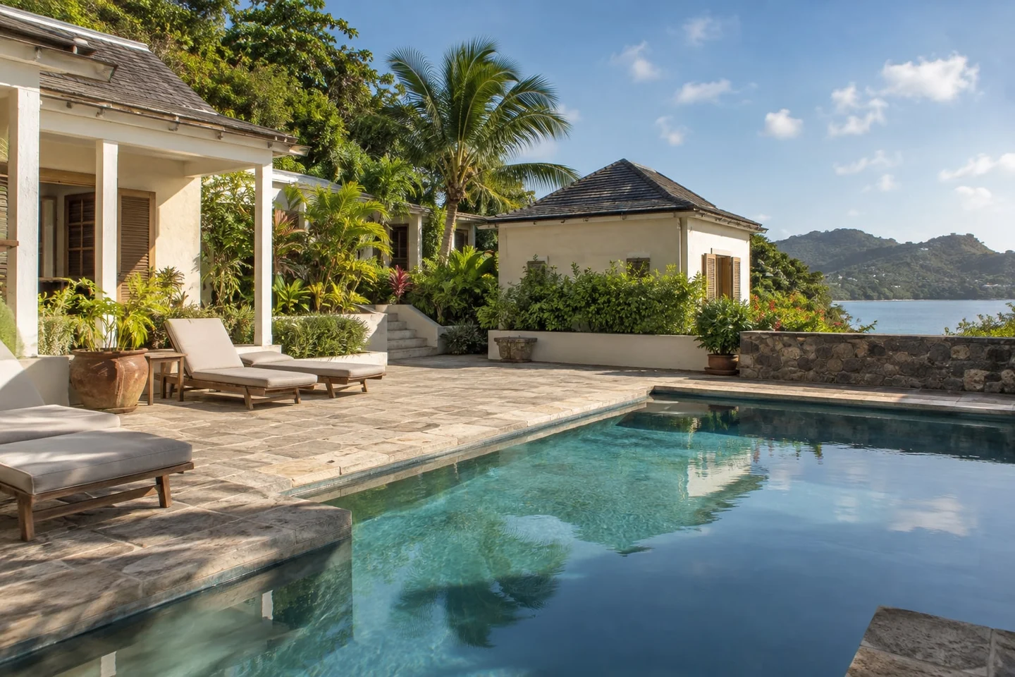 Managed residences and Grenada property ownership Illustrative Caribbean managed residences with a pool and sea views